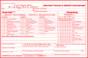 Pre/Post Vehicle Inspection Report, PERSONALIZED