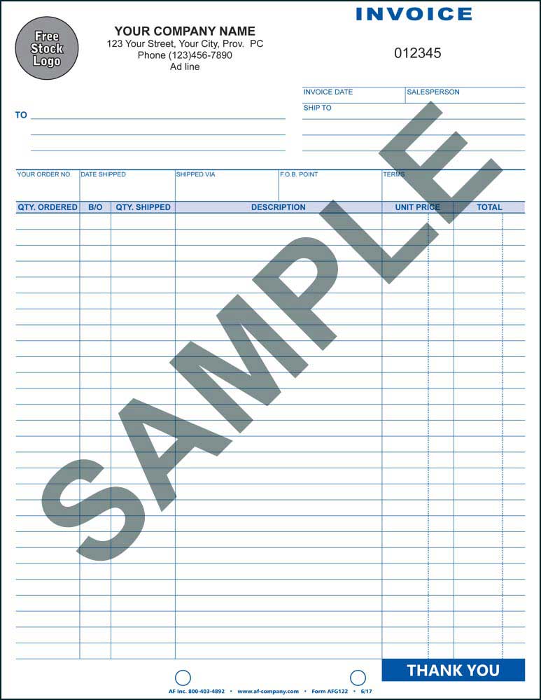 Shipping Invoice, 2 Copy - PERSONALIZED - Click Image to Close