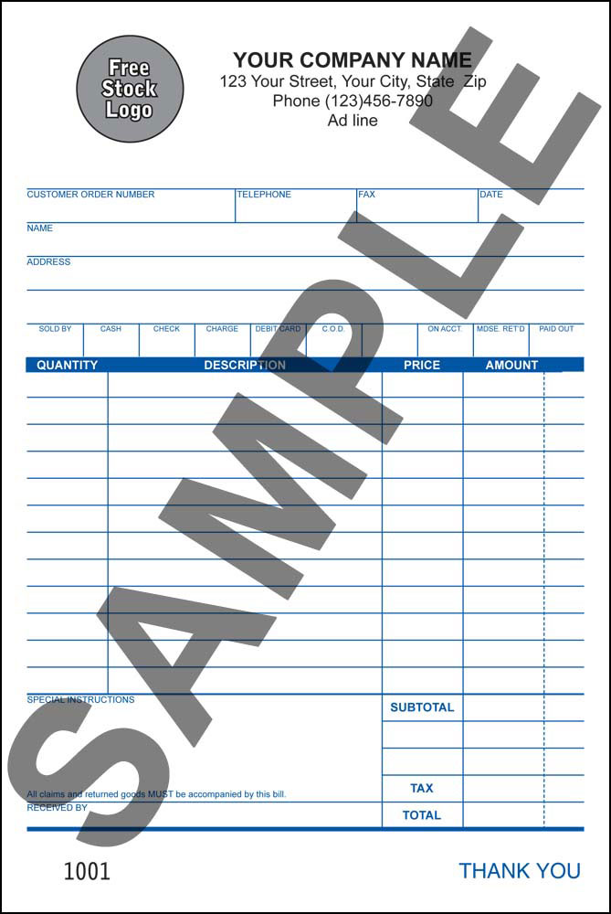 Sales Slip - 2 Copy - PERSONALIZED - Click Image to Close