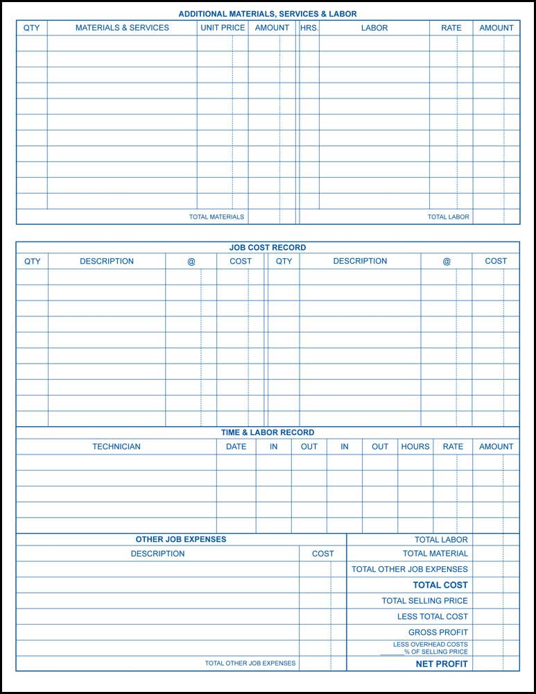 HVAC Service Order / Invoice - PERSONALIZED - Click Image to Close
