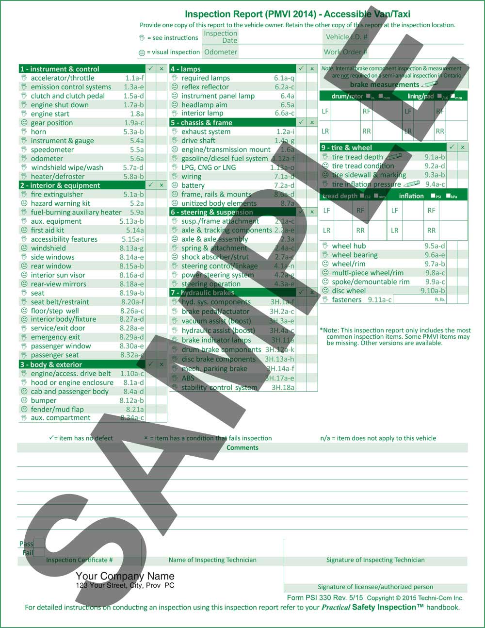 Practical Safety Inspection - Accessible Van / Taxi - Click Image to Close