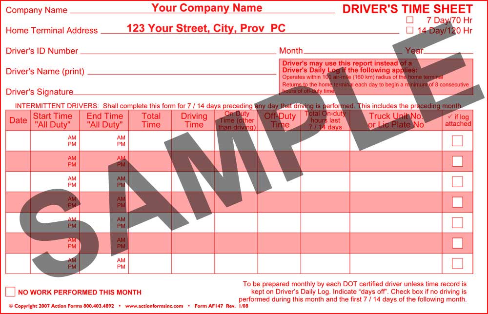 Exemption Log / Run Sheet, PERSONALIZED - Click Image to Close