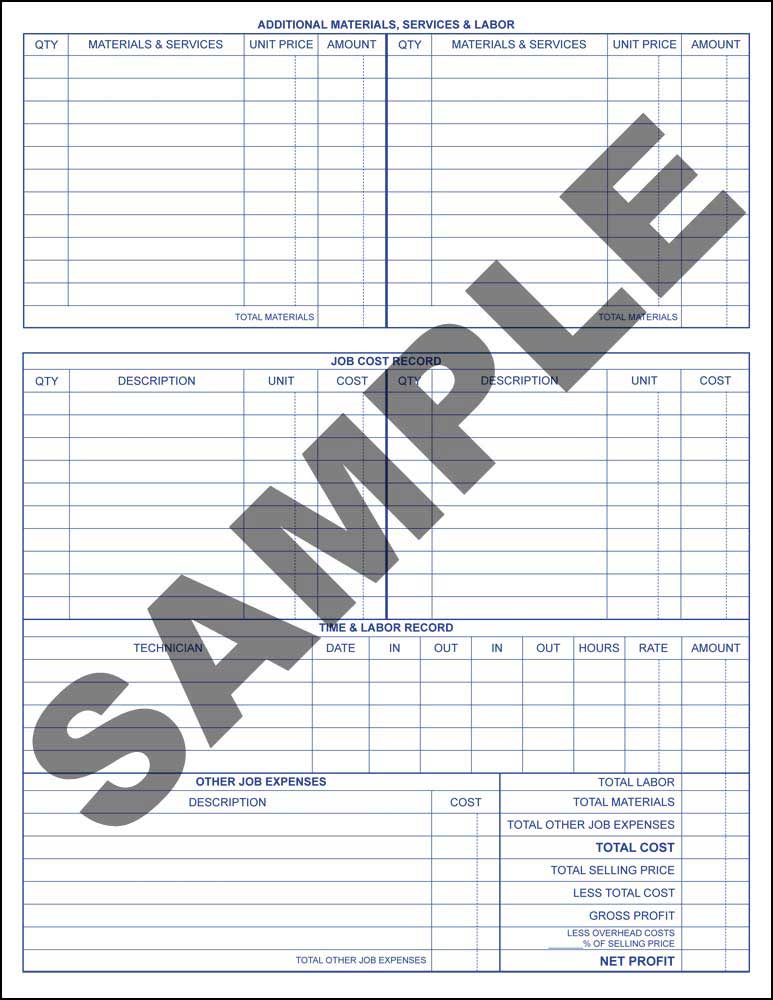 Plumbing Work Order / Invoice - PERSONALIZED - Click Image to Close